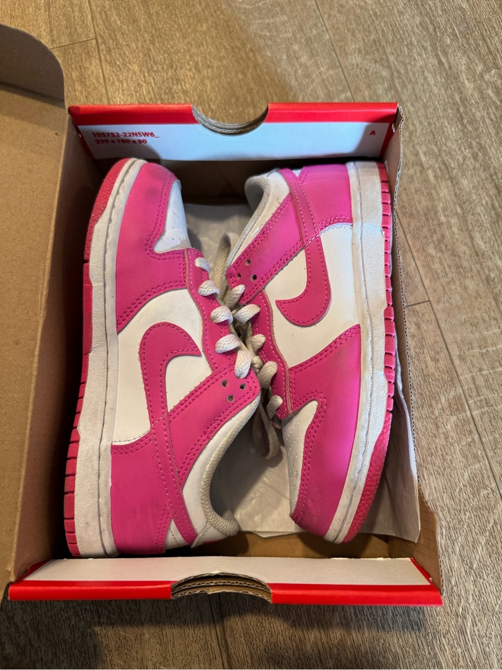 Nike Dunk Pink and White Low-Top Sneakers